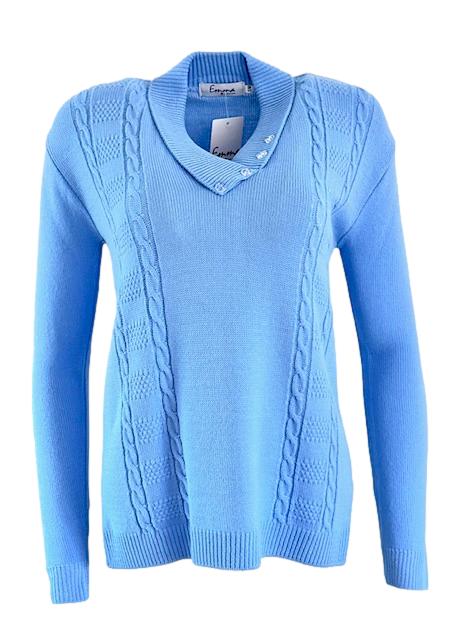 Emma Sky Blue Four Button Jumper